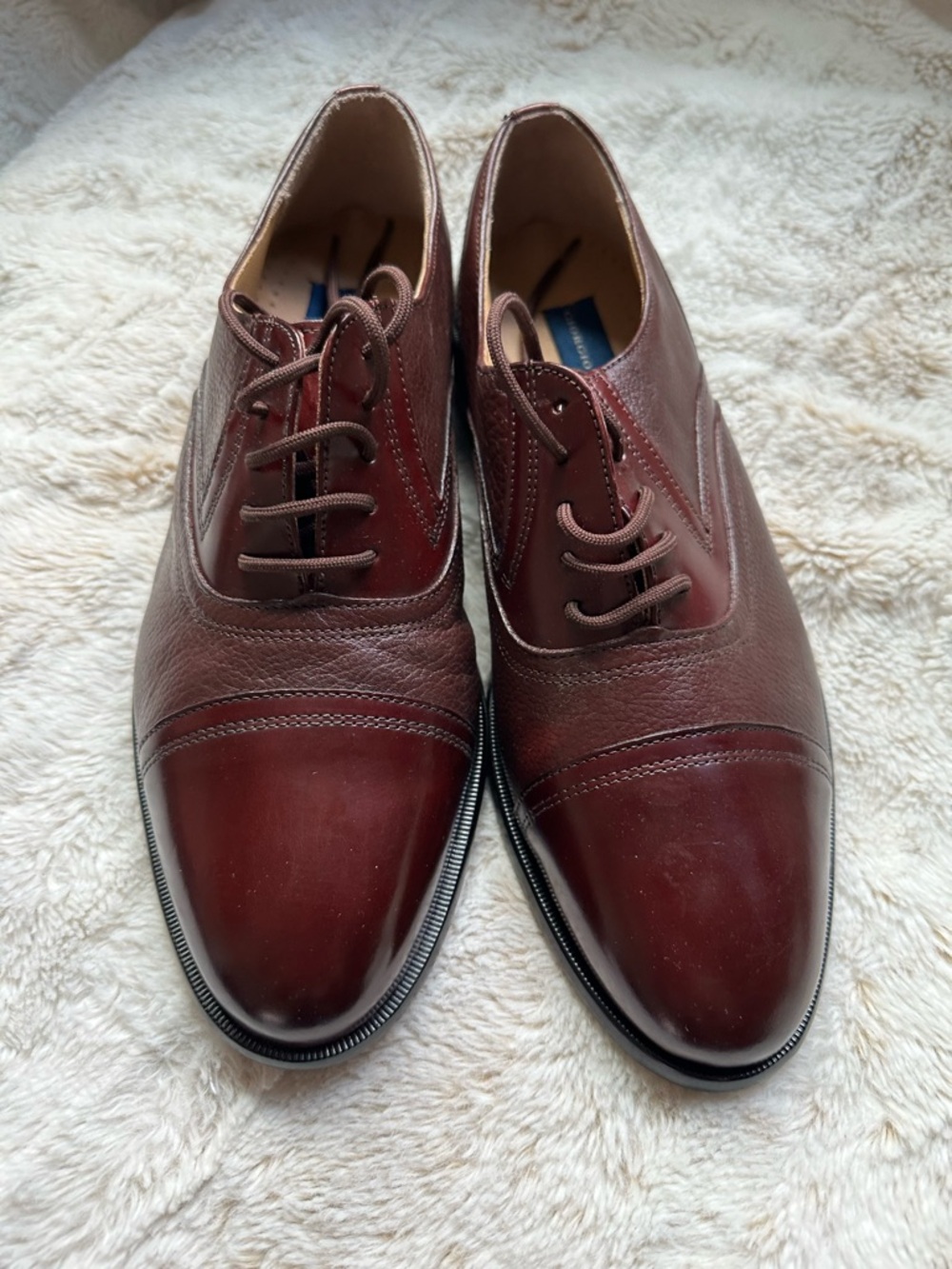 Giorgio Brutini Men's Burgundy Cap-Toe Lace-Up Oxfords
